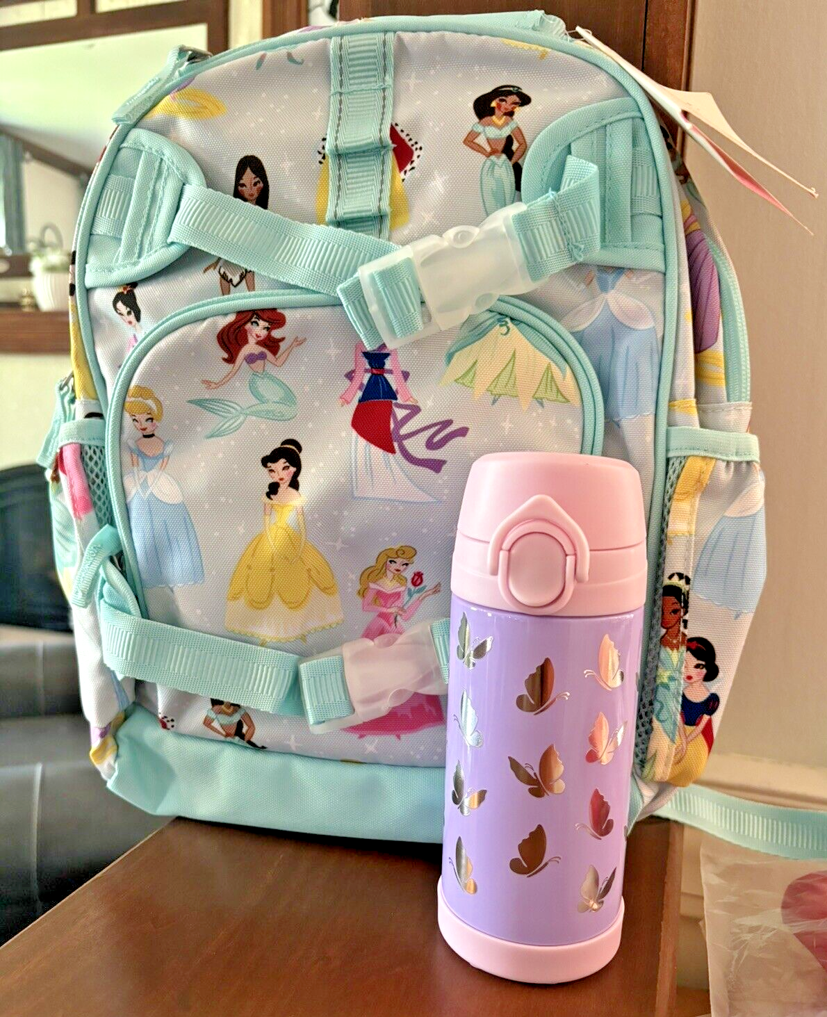 PONY ZAINO scuola fienile ceramica Disney Belle Cenerentola + set bambina viaggio acquatico.