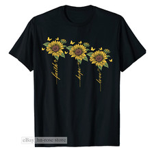 Christian Sunflower T-Shirt Inspirational Religious Tee Bible Verse Faith Gifts