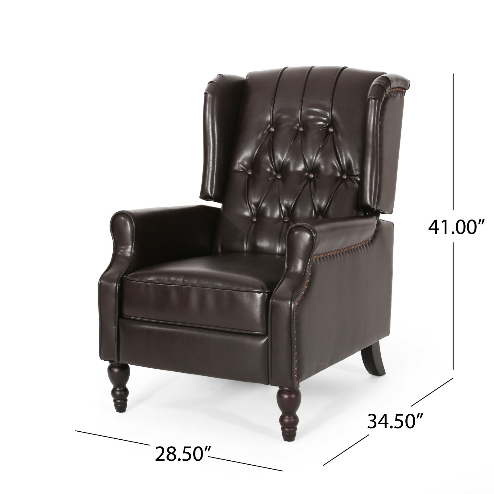 Temzyl Contemporary Brown Leather Recliner Chair