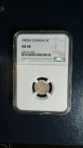 1903H Canada Five Cents NGC AU58 ABOUT UNC SILVER 5C Coin BUY IT NOW!