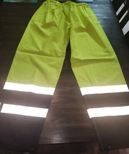 Hi Viz Rain Pants Work Waterproof Reflective High Visibility Safety ANSI 3XL
