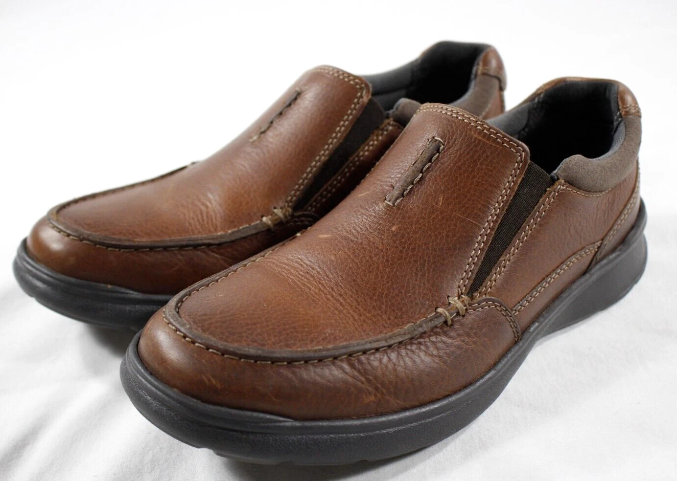 Scarpe Clarks Cotrell Free uomo 8 M mocassino pelle tabacco marrone slip on