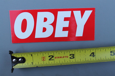 OBEY Clothing Red White Shepard Fairey 90's GB8C Vintage Skateboarding STICKER