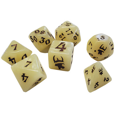 Munchkin Polyhedral Dice Set Tan/Brown (7) Steve Jackson Games SJG5545B