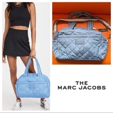 New! THE MARC JACOBS Logo Quilted Nylon Duffel Weekender Bag $295