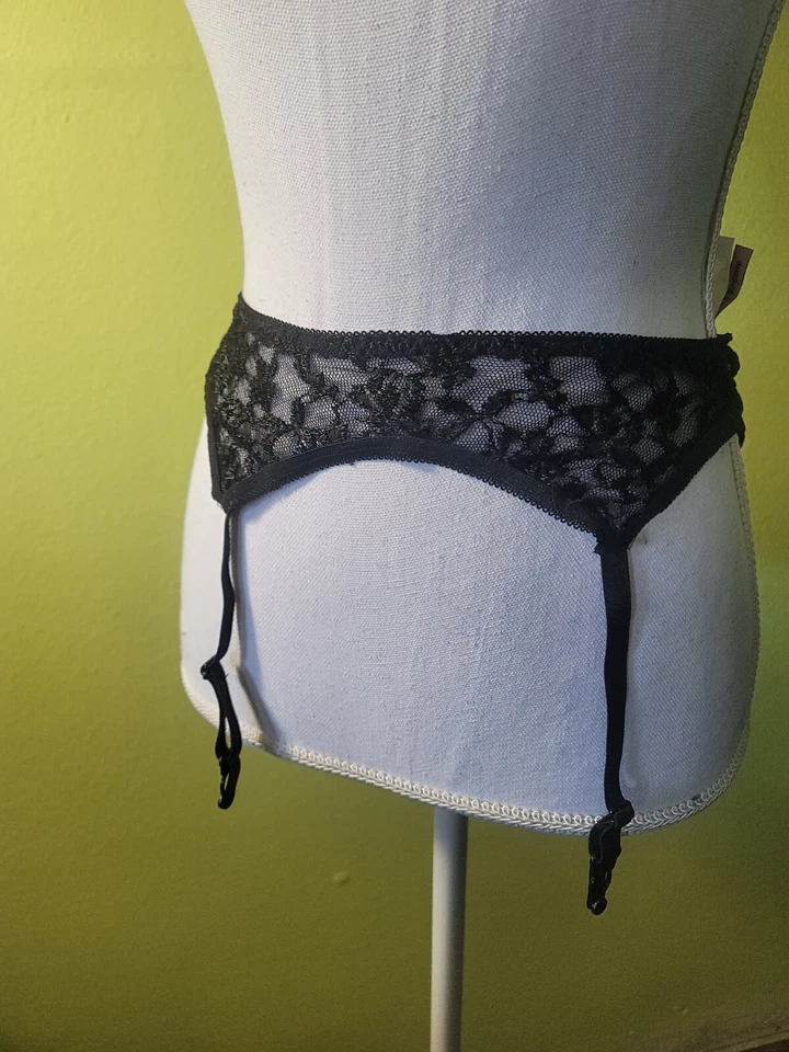 Liguero de encaje negro - Regular para mujer - Talla única Sexy correas de liguero Foto 3 de 4