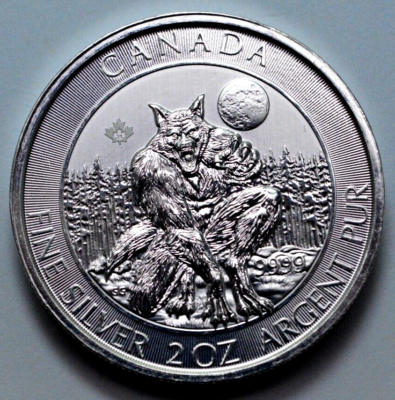 2021 $10 CANADA 2 OZ .9999 SILVER CANADIAN WEREWOLF COIN