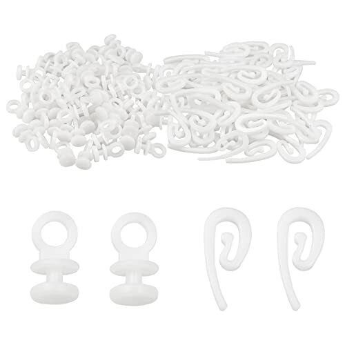 200 pezzi Ganci per tende per alianti per binari per tende in plastica (b2V)