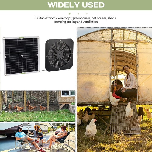 13.5inch Solar Powered Exhaust Fan Solar Panel Fan 20W For Shed Attic Greenhouse - Picture 7 of 37