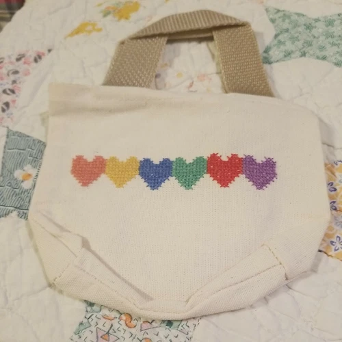 Hand crossstitched Little Bag