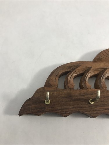 Bird Design Wall Hook 12" Carved Wood Rustic Wooden Birds Vintage Decor - Picture 4 of 12
