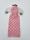Tlc Vintage Quick Curl Barbie Original Outfit Pink Checkered Dress 1973 #4220