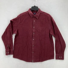 UNTUCKit Sherwood Button Up Long Sleeve Flannel Shirt Mens XL Red Pocket Travel
