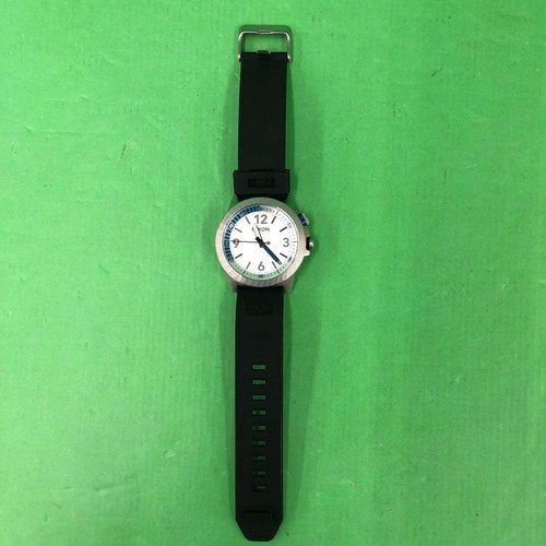 NIXON CARDIFF Silver Silicon Band Analog Quartz Men's Watch in Operation - Picture 7 of 10
