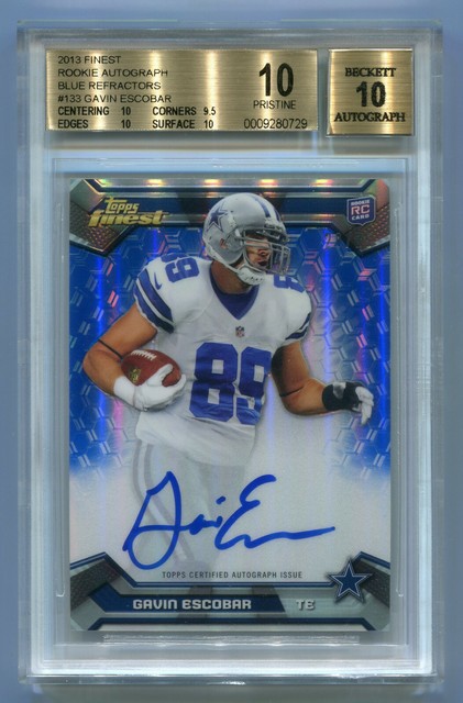 Gavin Escobar 2013 Topps Finest #133 RC BLUE REFRACTOR 20/25 BGS 10 PRISTINE