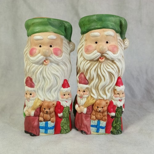K’s Collection Christmas : Two Santa Candlestick Holders + Tea Light + Frosty - Picture 2 of 13