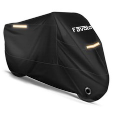 Motorcycle Cover Waterproof Outdoor All Season Weather Sun Rain 96.5" Black