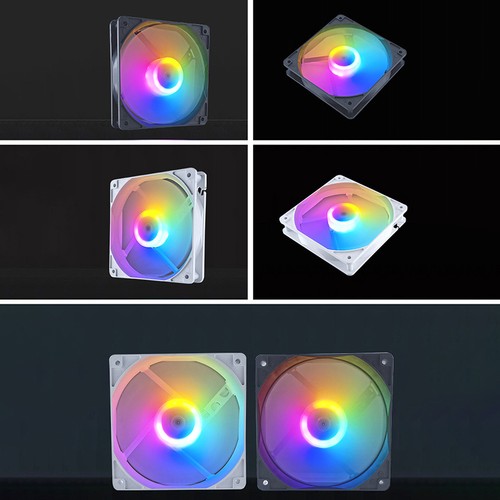 120mm PC Case Fan 12V Big 4p 1200rpm RGB Desktop Computer Heat Dissipation F _si - Afbeelding 3 van 16