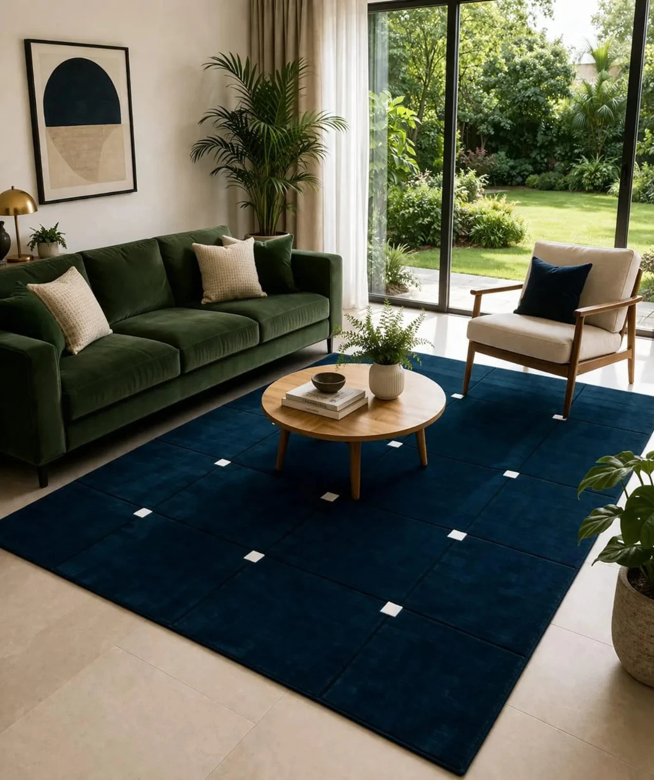 Hand Tufted Wool Blue Geometric Area Rug, Modern Minimalist Carpet, Luxury Conte
Opens in a new wind