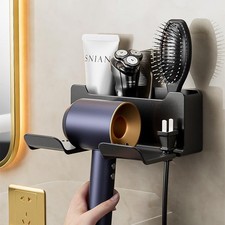 Hair Dryer Holder Wall Mount Blow Dryer Organizer Shelf Black/white/grey