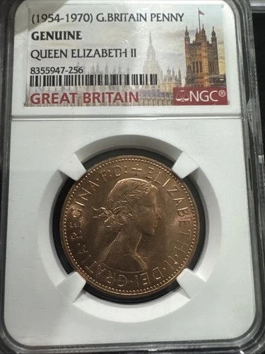 1954 - 1970 Great Britain Penny NGC Genuine Queen Elizabeth II