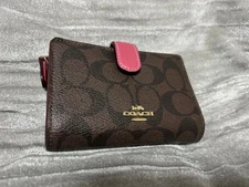 [Good condition] Coach bifold wallet brown/pink