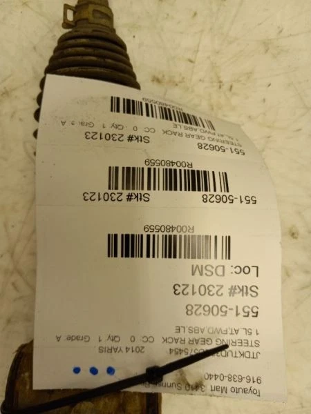 TOYOTA YARIS 12-19 1,5 L TRACCIÓN DELANTERA EN MONTAJE DE CREMALLERA DE DIRECCIÓN  Foto 4 de 4