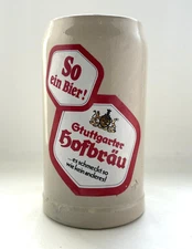 Gtuttgarter Hofbrau Stoneware Beer Stein 1L - German Ceramic Mug Vintage