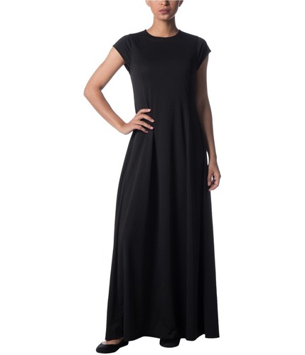 Verona Womens Cap Sleeve Maxi Dress, Black, Small