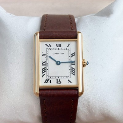 Cartier Tank Louis 1140 Vintage Large Size 23mm 18k Gold Men's Watch