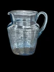 Depression Blue Glass Madrid Pattern Pitcher RARE