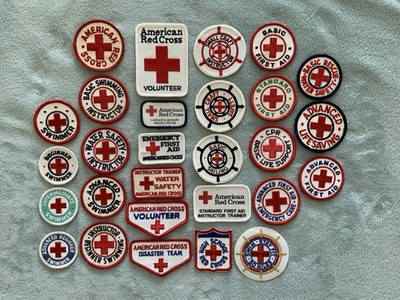 Vintage Assorted Red Cross Activity Patches 70 s - 80 s. 28 Patches