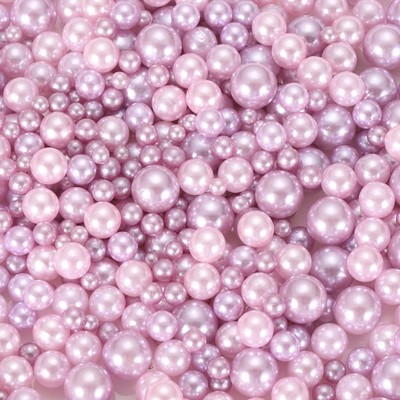 800Pcs Faux Pearl for Crafting 3-8mm No Hole Round Pearls Beads Light Purple
