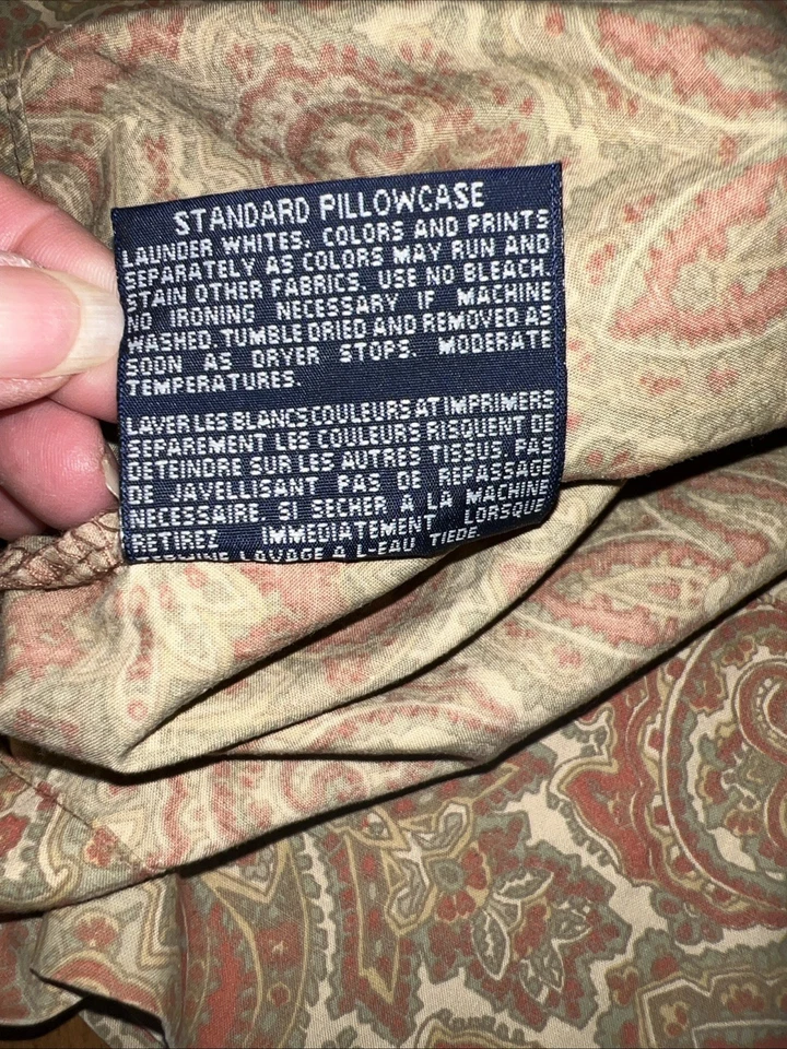 Par de fundas de almohada estándar vintage Ralph Lauren coral playa cachemira Foto 4 de 4