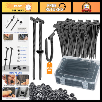 Universal Nylon Cable Tie Buckles - 200PCS Automotive Zipper Clips & Push Pin Fa