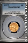 1937-S Lincoln Wheat Cent- PCGS MS 65RD Lustrous- No Reserve #SLA732