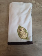 Disney The Lion King Baby Simba Leaf Ivory colored soft fleece blanket Lovey 17