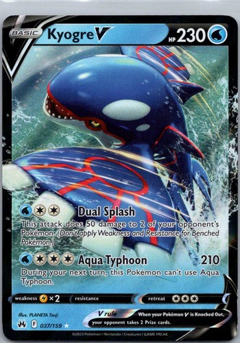 Pokemon Kyogre V 37/159 Crown Zenith Holo NM