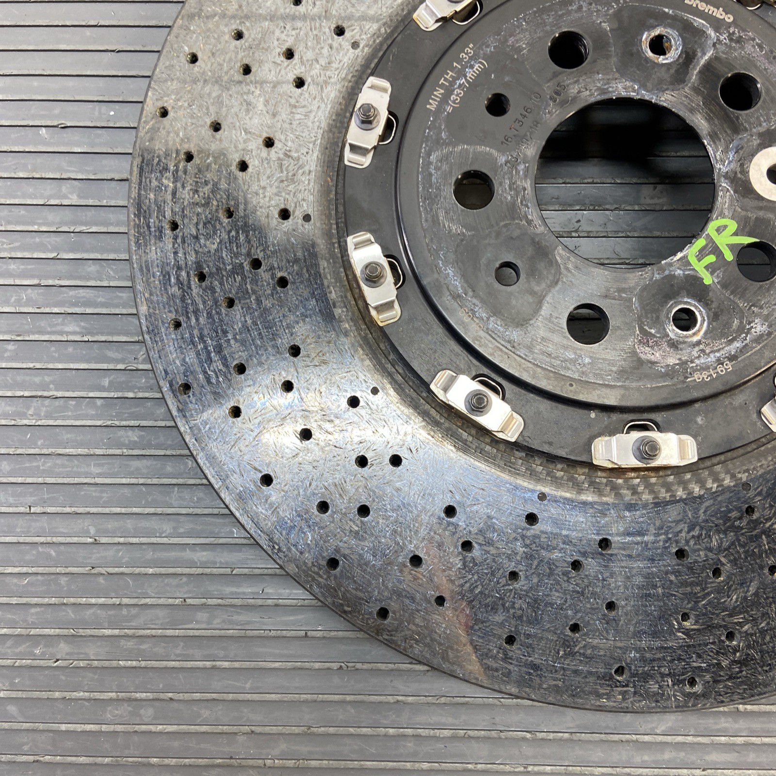2018-2023 Ferrari Portofino RWD Front Right Brake Rotor Ceramic 10k Miles OEM