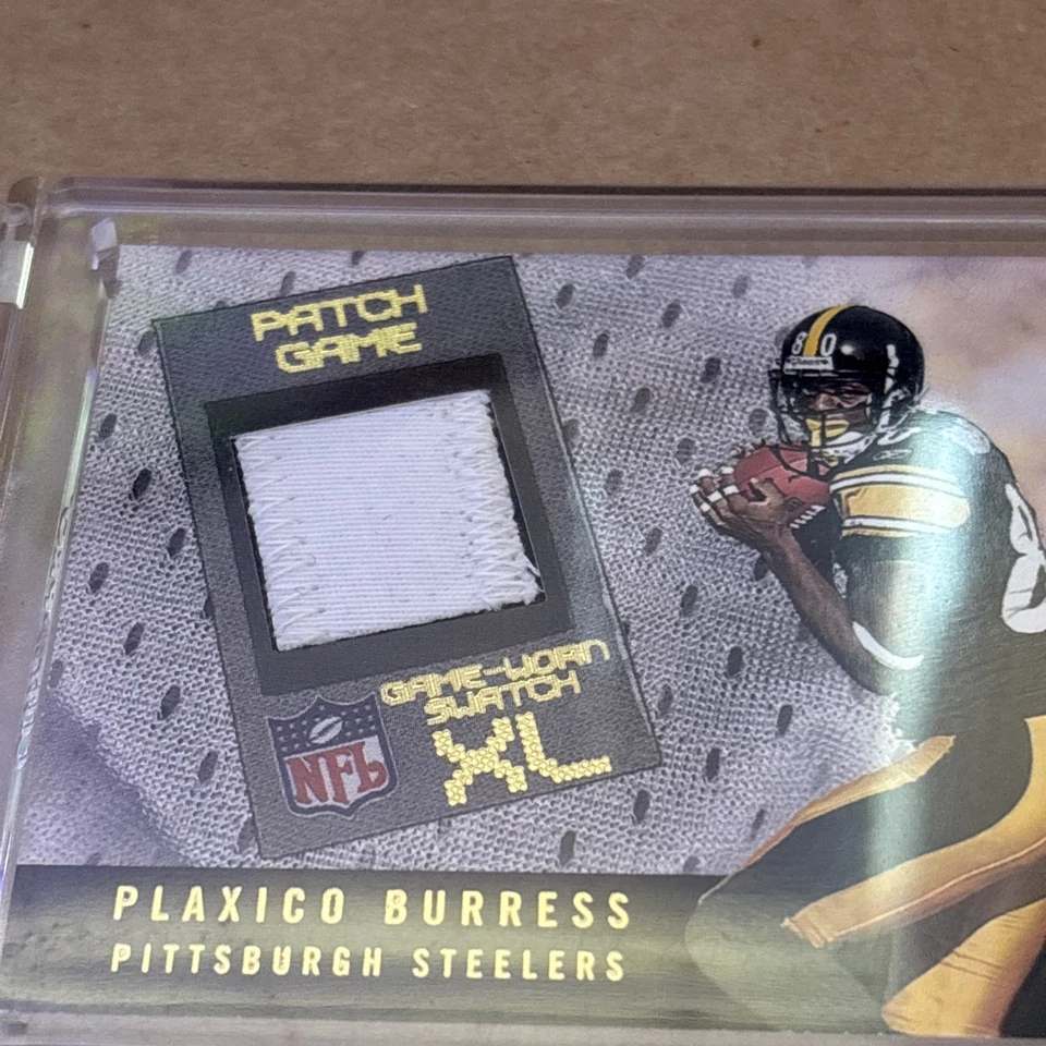 RARE 2002 Fleer Showcase Patch Game XL Plaxico Burress Patch 6/25 Steelers Retro - Image 2 of 4