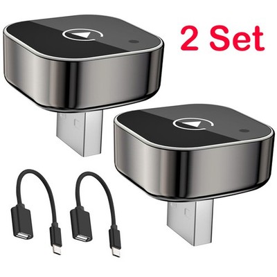 2X 2025 USB Wireless CarPlay Adapter For iPhone Apple Wireless Dongle Plug＆Play