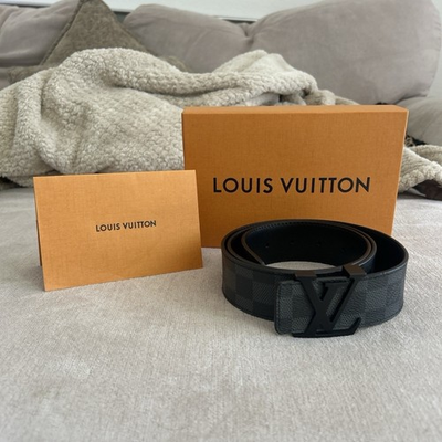 #ad #ad Louis Vuitton Men#x27;s Dress Belt Black Gray Check LV Buckle Adjustable $530.00