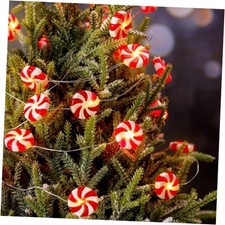 3 Pack Christmas Peppermint Candy String Lights Christmas Tree Decorative Red