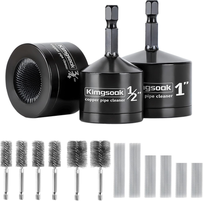 #ad Copper Pipe Cleaner 1 2quot; 3 4quot; 1quot; Copper Pipe Cleaning Brush for Drill Copper $79.86