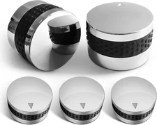  5 Pack Grill Control Knobs Replacement, Chrome Plated Plastic 