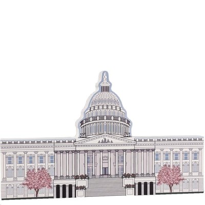 Cat's Meow Village Keepsake Washington DC US Capitol Building Cherry Trees #R132
