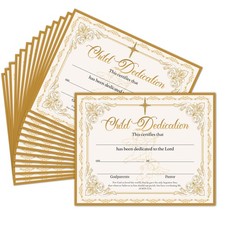 Baby Dedication Certificates, 25 Pcs Baptism Certificates for Church, Gold...