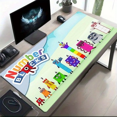 40*90cm Numberblocks Learning Mat-Style Mouse Pad with Non-Slip Rubber Base & Nu