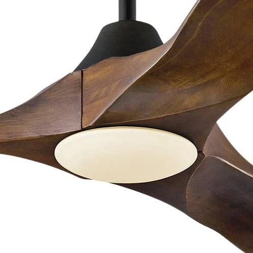 60" Visual Comfort Maverick Walnut Wood LED Ceiling Fan with Remote - Image 3 of 3