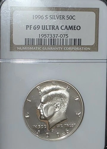 1996 S Silver Kennedy Half Dollar PF 69 ULTRA CAMEO NGC Certified JFK 50c Coin